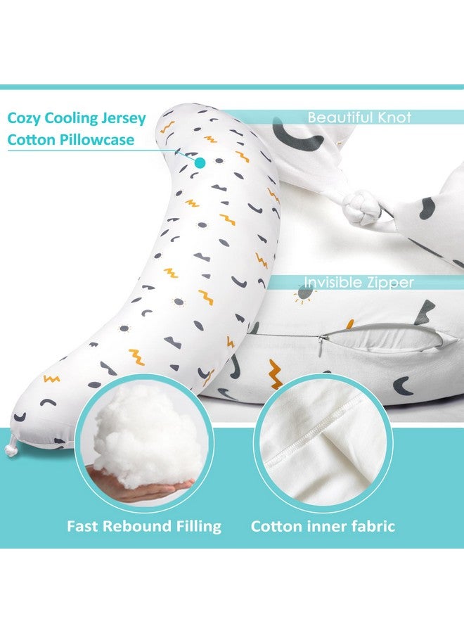 BYRIVER Firm C Shaped Pregnancy Pillows for Sleeping, Belly Hip Leg Knee Support Side Sleeper Body Pillow, Cuddle Snuggle Maternity Pillow, Zipper Cooling Jersey Cotton Pillowcase, Gifts for Mom - Image 3