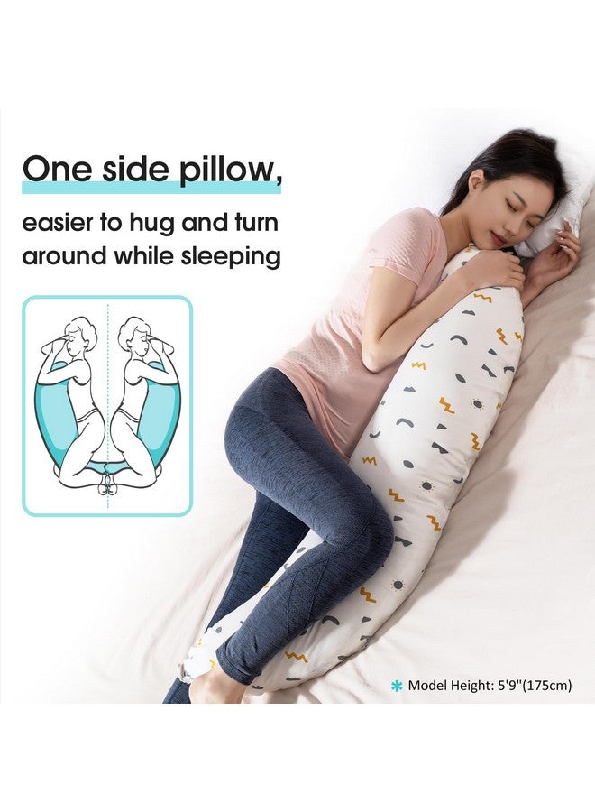 BYRIVER Firm C Shaped Pregnancy Pillows for Sleeping, Belly Hip Leg Knee Support Side Sleeper Body Pillow, Cuddle Snuggle Maternity Pillow, Zipper Cooling Jersey Cotton Pillowcase, Gifts for Mom - Image 5