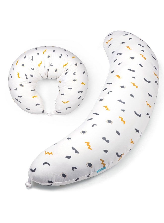BYRIVER Firm C Shaped Pregnancy Pillows for Sleeping, Belly Hip Leg Knee Support Side Sleeper Body Pillow, Cuddle Snuggle Maternity Pillow, Zipper Cooling Jersey Cotton Pillowcase, Gifts for Mom - Image 1