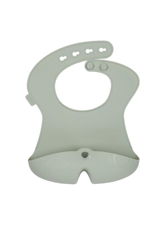 b.box Silicone Bib, Stay open Catcher, Rolls for Easy on the go use, Non-stick silicone, Adjustable, Tapered Fit, Dishwasher Safe, From 4m+ - Image 1