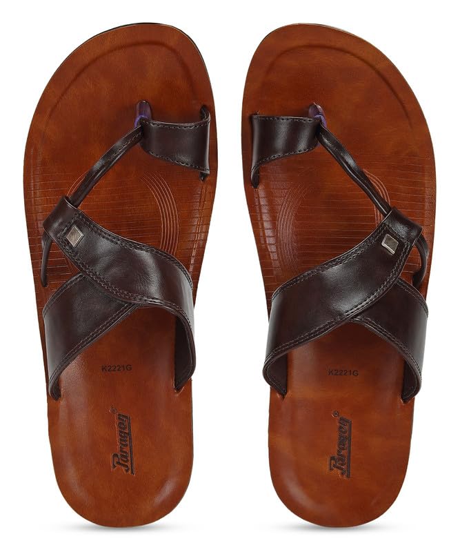 PARAGON PUK2221G Slippers for Men | Comfortable, Breathable & Durable Sandals with Cushioned Ankle Support for Good Fitting | Ideal for Outdoor Use Brown - Image 5