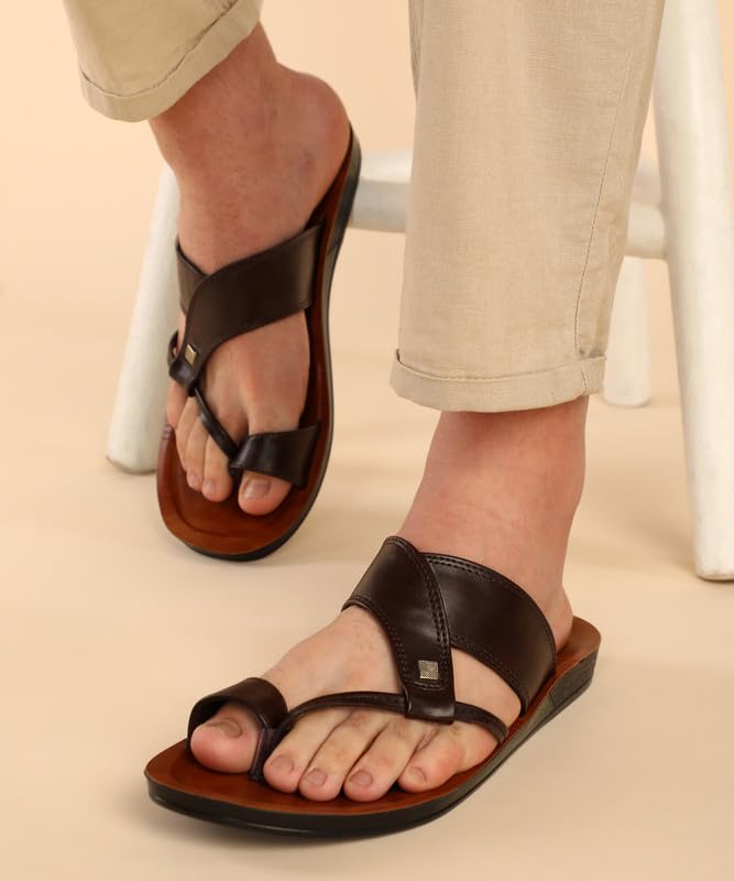 PARAGON PUK2221G Slippers for Men | Comfortable, Breathable & Durable Sandals with Cushioned Ankle Support for Good Fitting | Ideal for Outdoor Use Brown - Image 4