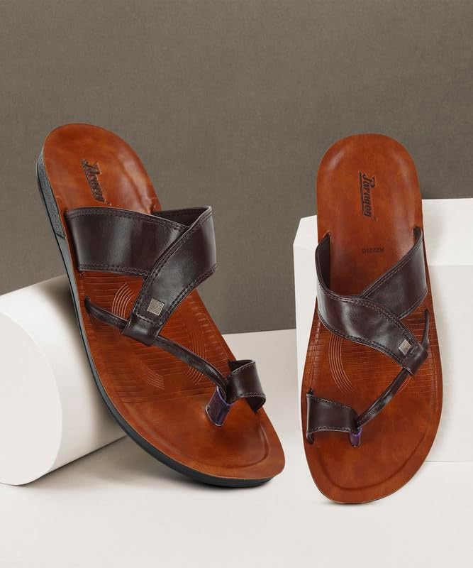 PARAGON PUK2221G Slippers for Men | Comfortable, Breathable & Durable Sandals with Cushioned Ankle Support for Good Fitting | Ideal for Outdoor Use Brown - Image 2