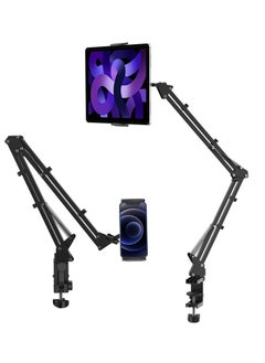 Ulanzi ULANZI T2 Adjustable Tablet Holder for Desk, Carbon Steel Tablet Phone Stand for Bed, Flexible Tablet Arm Clamp Compatible with iPhone 16 15 Pro iPad Kindle Galaxy Tab 4.6-12.9 Inch Devices  - Image 1