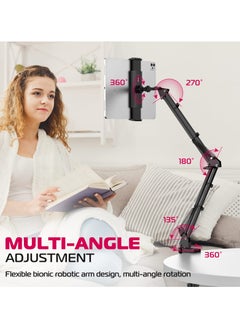 Ulanzi ULANZI T2 Adjustable Tablet Holder for Desk, Carbon Steel Tablet Phone Stand for Bed, Flexible Tablet Arm Clamp Compatible with iPhone 16 15 Pro iPad Kindle Galaxy Tab 4.6-12.9 Inch Devices  - Image 2