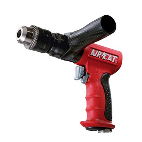 AIRCAT Pneumatic Tools 4450: 1/2-Inch Reversible Composite Drill Air Tool, Side Handle, 400 RPM, .60 HP Motor - Image 1