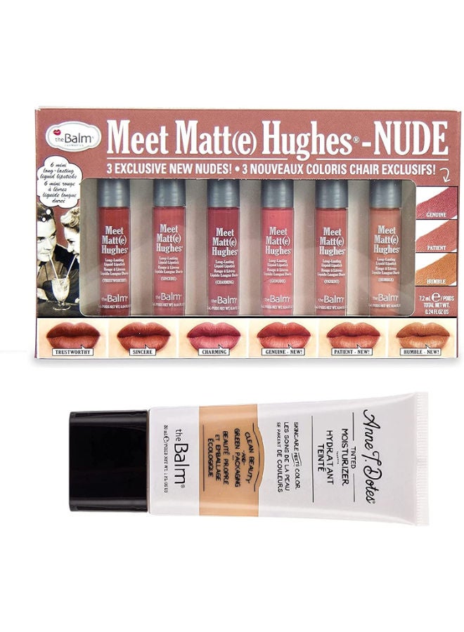 theBalm مجموعة من أحمر الشفاه السائل غير اللامع طويل الأمد مع مرطب ملون 26 حزمة - Image 1