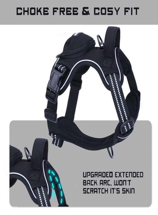 BUMBIN No Pull Dog Harness for Medium Dogs, Adjustable No Choke Pet Vest with Dog Leash Fit Smart Reflective Pet Walking Harness for Training Easy Control Soft Handle Black M - Image 5