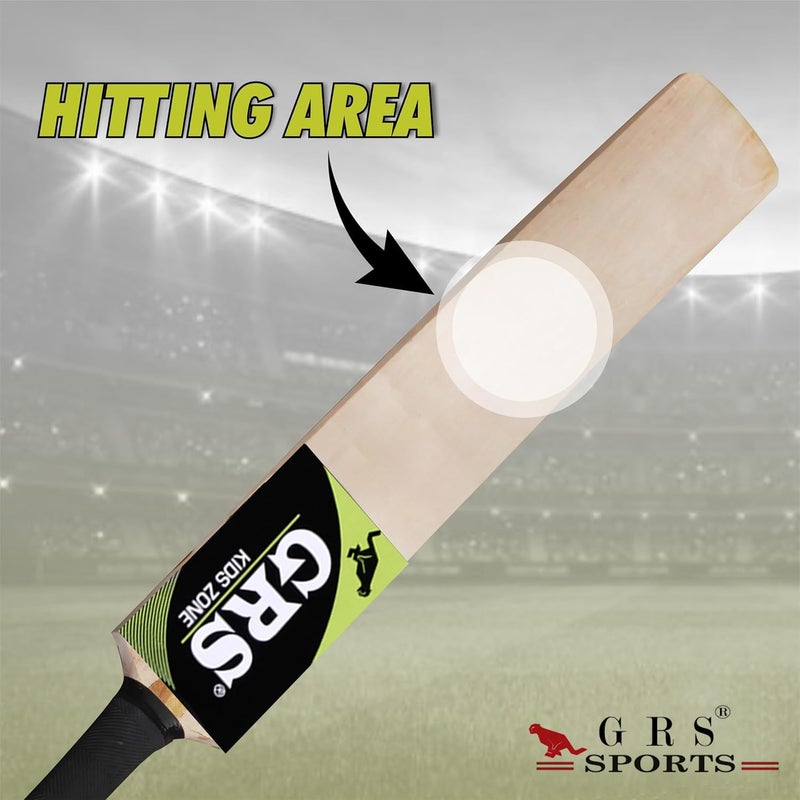 Grès Popular Willow Cricket Bat with Wicket Set & 1 Tennis Ball for Kids (Size 3, Age 6-10 Year Old Kids), Wood - Image 4