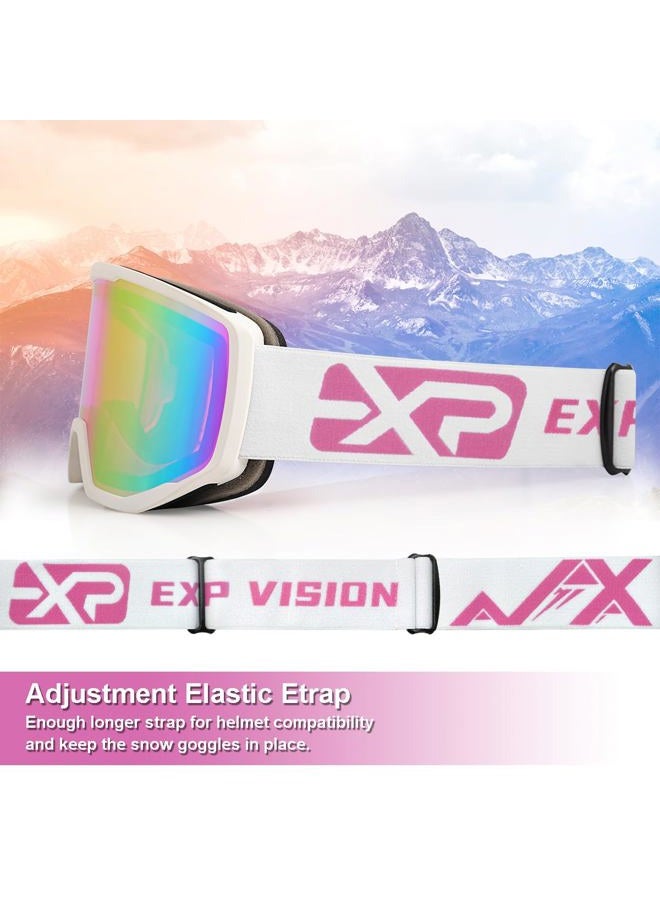 EXP VISION Ski/Snowboard Goggles for Men Women, OTG Snow Goggles Anti Fog UV Protection - Image 5
