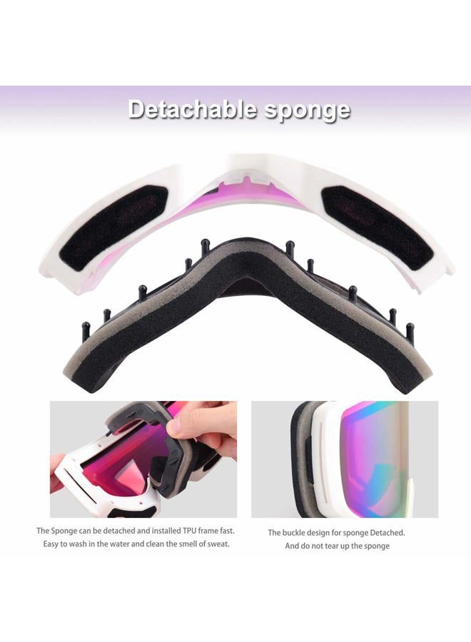 EXP VISION Ski/Snowboard Goggles for Men Women, OTG Snow Goggles Anti Fog UV Protection - Image 4