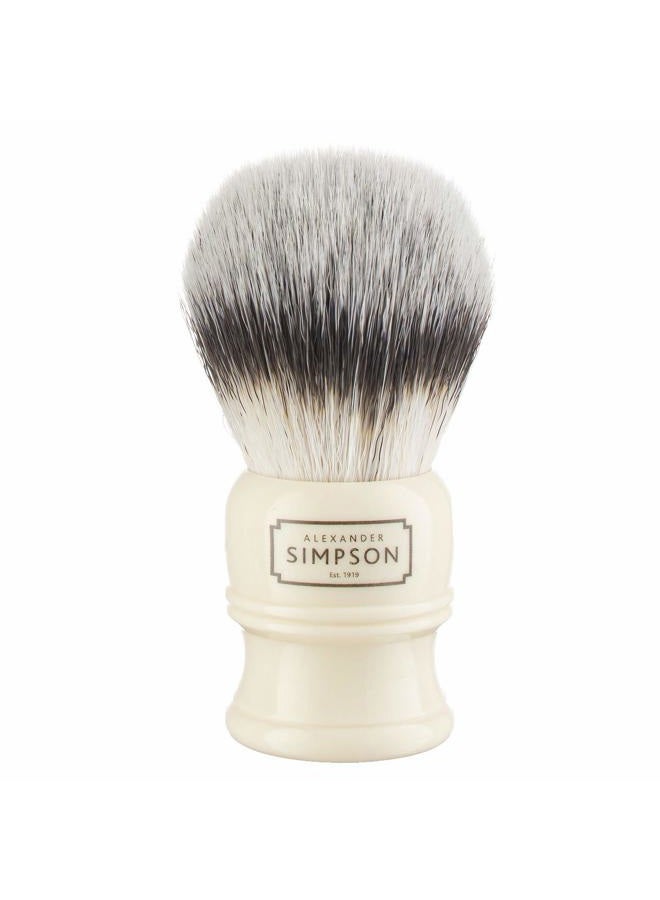 Simpson Shaving Brushes Alexander Simpsons Trafalgar 3 Shaving Brush - T3 Synthetic High Density Fibre Faux Handle Ivory - Simpson Shaving Brushes - Wet Shave Deluxe Thick & Luxurious Lather Dense Extra Soft Bristles - Image 3