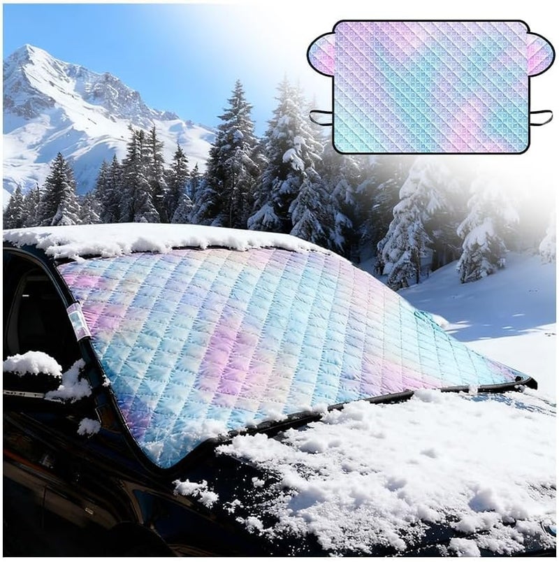 Car Windshield Snow Cover for 2003-2020 Toyota 4 Runner, Auto Front Window Ice Frost Guard Sun Shade Winter Protector with Mirror Straps - Image 1