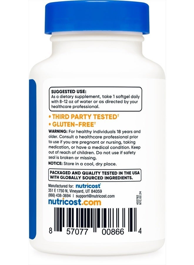 Nutricost فيتامين K2 (MK7) (100 ميكروجرام) + فيتامين D3 (5000 وحدة دولية) 120 كبسولة هلامية - خالية من الجلوتين وغير معدلة وراثيًا - Image 5