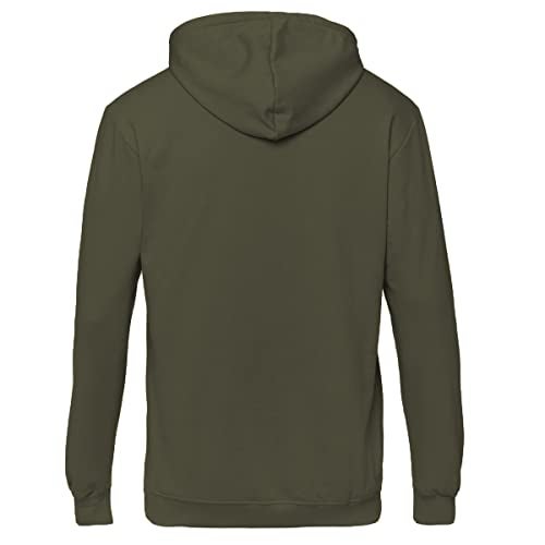 ADRO Men's Cotton Neck Hooded Sweatshirt (H22-M-FRL-OL_Olive_3XL) - Image 2