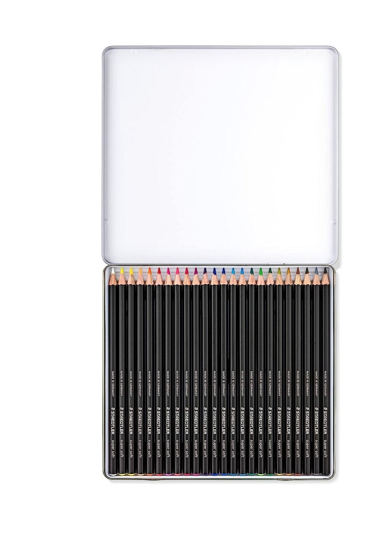 STAEDTLER Staedtler 24-piece Super Soft colour Pencils Metal Set  - Image 2