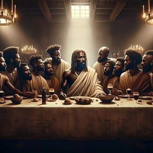 KTHOFCY 5D Religious DIY Diamond Painting Kits for AdultsThe Last Supper Full Drill Embroidery Cross Stitch Crystal Rhinestone Paintings Pictures Arts Wall Decor Painting Dots Kits 137X137 inch - Image 1