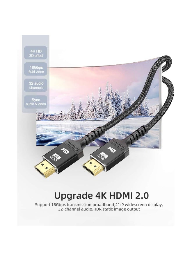 كابل HDMI بدقة 4K بمعدل 60 هرتز/معيار HDMI 2.0/سرعة عالية 18 جيجابت في الثانية (2 متر) - Image 5