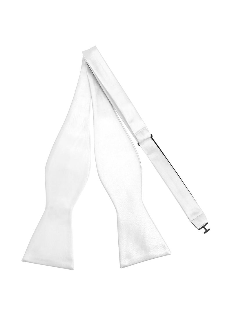 KASTWAVE Mens Self-tied Bow Ties, Solid Color Adjustable Men's Bow Ties for Tuxedo Suit Wedding, White (6Pcs) - Image 1