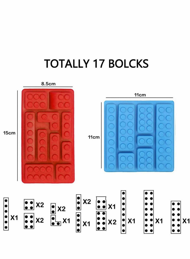 Excefore 2 PCS Chocolate Silicone Mold, Building Bricks Silicone Mould for Building Block Themes Kids Party DIY Cake Baking Kids Party's and Baking Building Block Themes  - Image 4