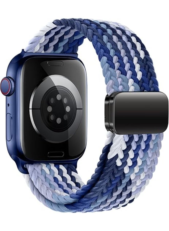 2 Pcs for Braided Bands With Magnetic Clasp Compatible with Apple Watch Band 42mm 44mm 45mm 46mm 49mm；Nylon Sport Loop Strap for iWatch Ultra 3 & 2 Series 11 10 9 8 7 6 SE 5 4 3 Women Men - Image 2