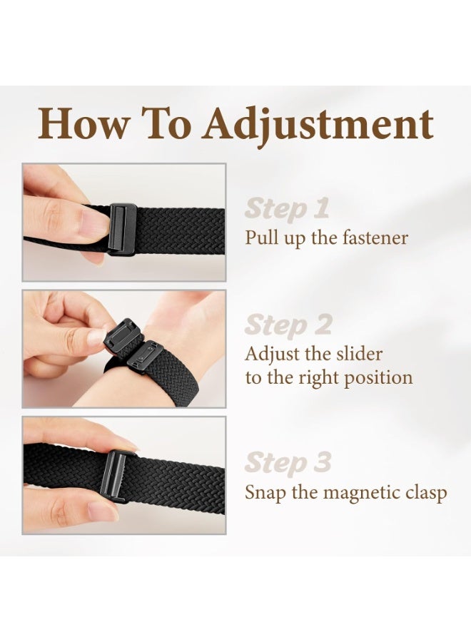 2 Pcs for Braided Bands With Magnetic Clasp Compatible with Apple Watch Band 42mm 44mm 45mm 46mm 49mm；Nylon Sport Loop Strap for iWatch Ultra 3 & 2 Series 11 10 9 8 7 6 SE 5 4 3 Women Men - Image 4