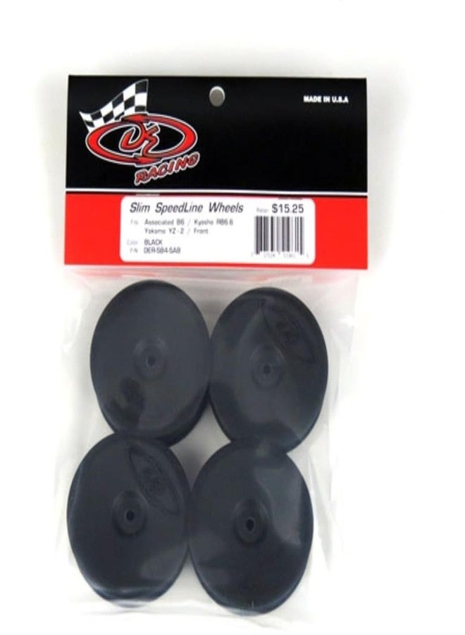 DE Racing SB4SAB Slim Speedline Buggy Wheels, Front, Black