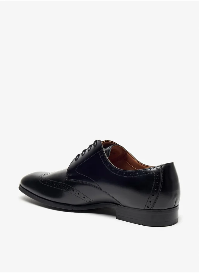 DUCHINI Men's Solid Lace-Up Derby Shoes