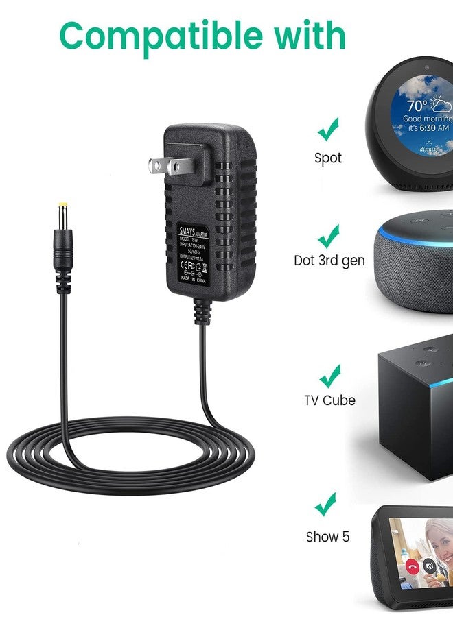 SMAYS Replacement Power Adapter for Alexa Spot, Dot (3rd Gen), TV Cube - Image 2