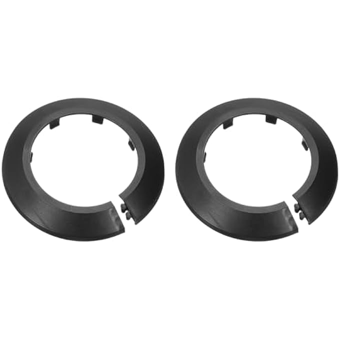 2PCS FLANGE PIPE COVER DECORATION WITH 63MM OUTER DIAMETER, PP PLASTIC RADIATOR ESCUTCHEON, BUCKLE TYPE ROUND WATER PIPE DRAIN LINE COVER, BLACK - Image 1