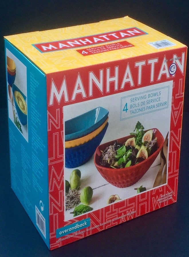Manhattan Over-And-Back 4 Stoneware Serving Bowls Set in 4 different Rich Vibrant colors, New Product Line called - Image 3