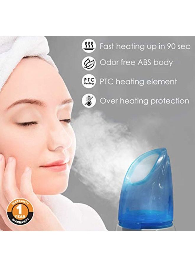 AGARO - Aura Face Steamer, Vaporizer/Steam Inhaler With Facial Mask And Nasal Mask,Rejuvenate Skin For Youthful Complexion, Deep Cleanse Spa, Prevents Breathing Disorders, Sinusitis (Blue And White) - Image 1
