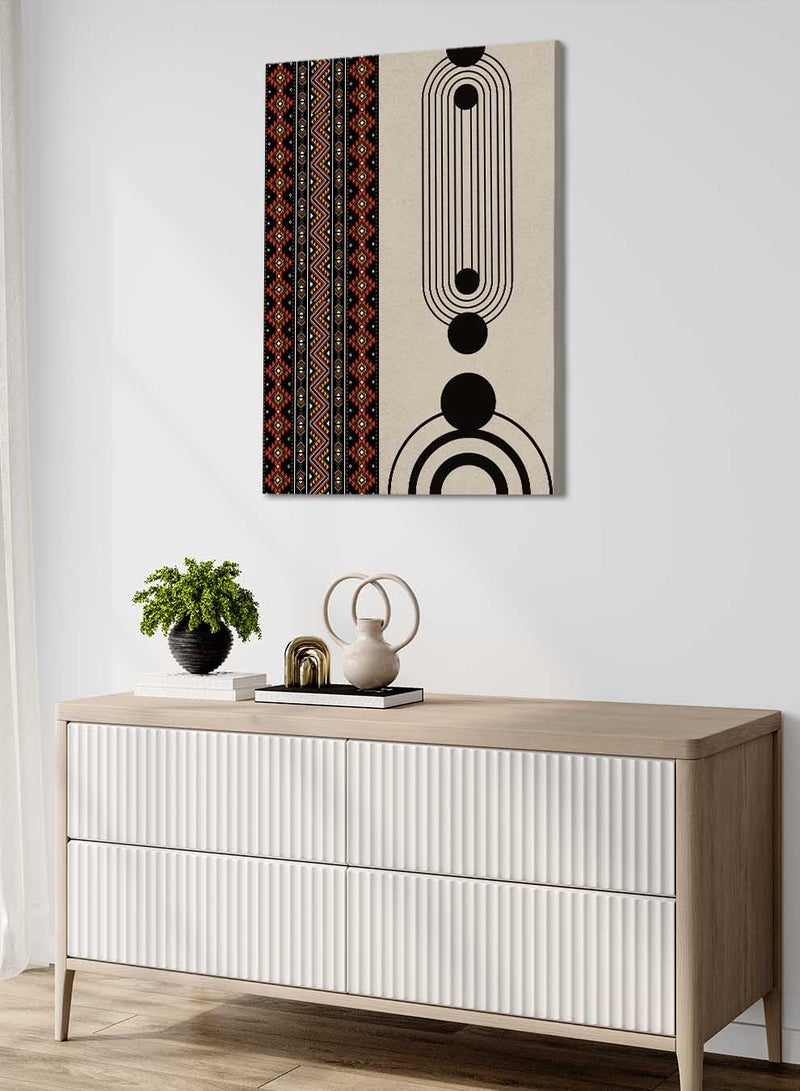 لوحة كانفاس على إطار خشبي بتصميم مستوحى من الطابع السعودي - Image 3