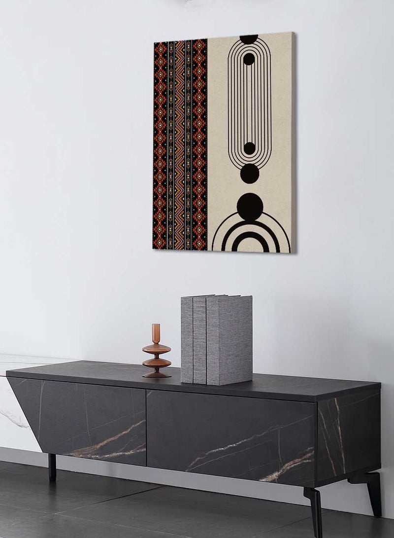 لوحة كانفاس على إطار خشبي بتصميم مستوحى من الطابع السعودي - Image 1