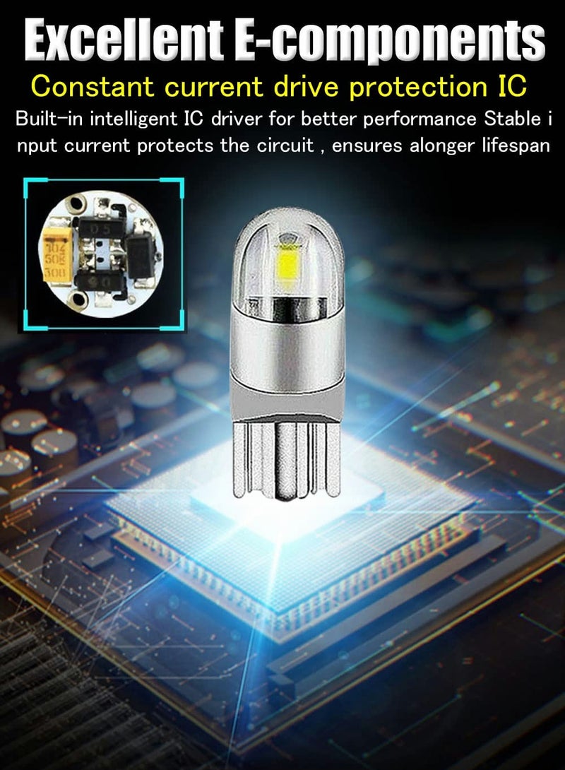 Zikra 194 LED Bulbs 6000K White, 6000K 68 2825 W5W T10 Wedge COB LED Replacement Bulbs, Super Brightness, for License Plate Lights - Image 5