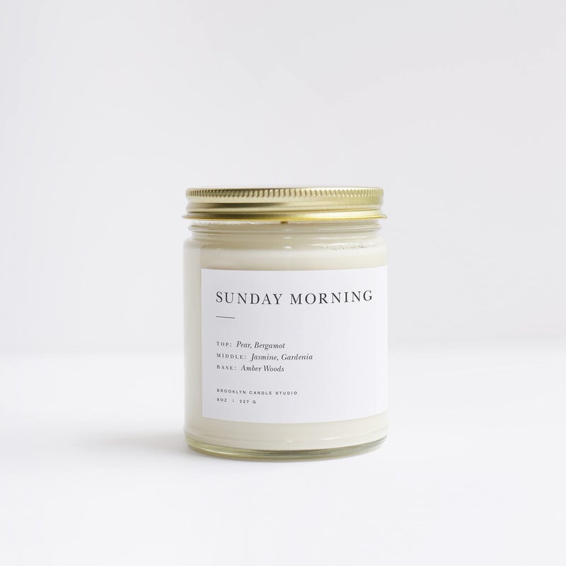 Brooklyn Candle Studio Sunday Morning Jar Candle - Luxury Scented Candle, Vegan Soy Wax, Hand Poured in The USA, 50 Hour Slow Burn Time - 7.5oz - Image 2