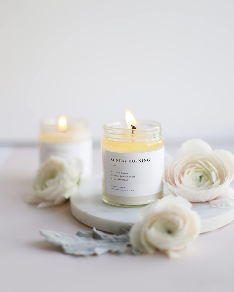 Brooklyn Candle Studio Sunday Morning Jar Candle - Luxury Scented Candle, Vegan Soy Wax, Hand Poured in The USA, 50 Hour Slow Burn Time - 7.5oz - Image 3
