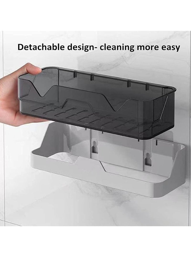 ميكسد دش سيارة جدار جبل نوع 2 قطعة حمام التشطيب رف رف لاصق ، رف مستحضرات التجميل ، دش التشطيب ركن حوض الاستحمام تخزين سلة الرف ، رف حوض الاستحمام دون حفر المطبخ التوابل الرف - Image 4