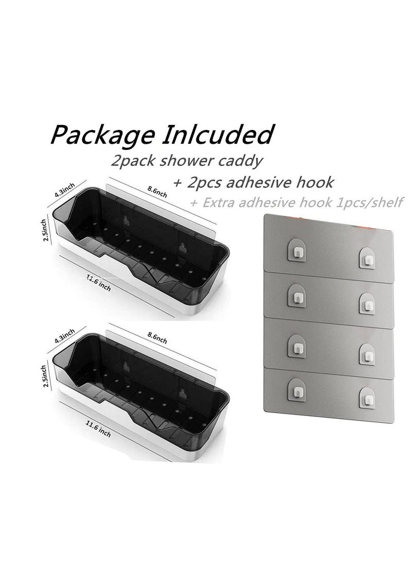 ميكسد دش سيارة جدار جبل نوع 2 قطعة حمام التشطيب رف رف لاصق ، رف مستحضرات التجميل ، دش التشطيب ركن حوض الاستحمام تخزين سلة الرف ، رف حوض الاستحمام دون حفر المطبخ التوابل الرف - Image 3