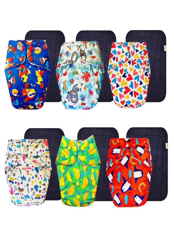Dumbledo Premium Cloth Diaper with Black Insert (Pack of 6) | Snug Fit | Leakproof | Easy to Clean | Trusted by Moms | 3 Months - 3 Years | Unisex Baby - Image 1