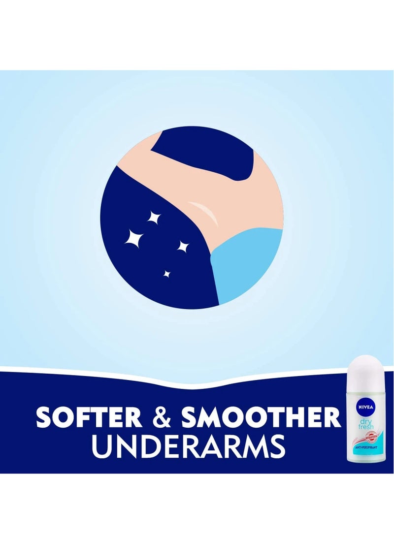 Nivea Deodorant Female Dry Fresh Roll On 50ml - Image 2