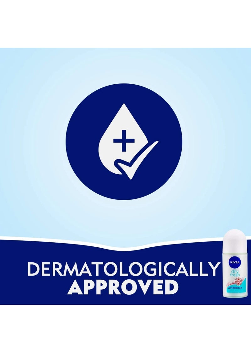 Nivea Deodorant Female Dry Fresh Roll On 50ml - Image 4
