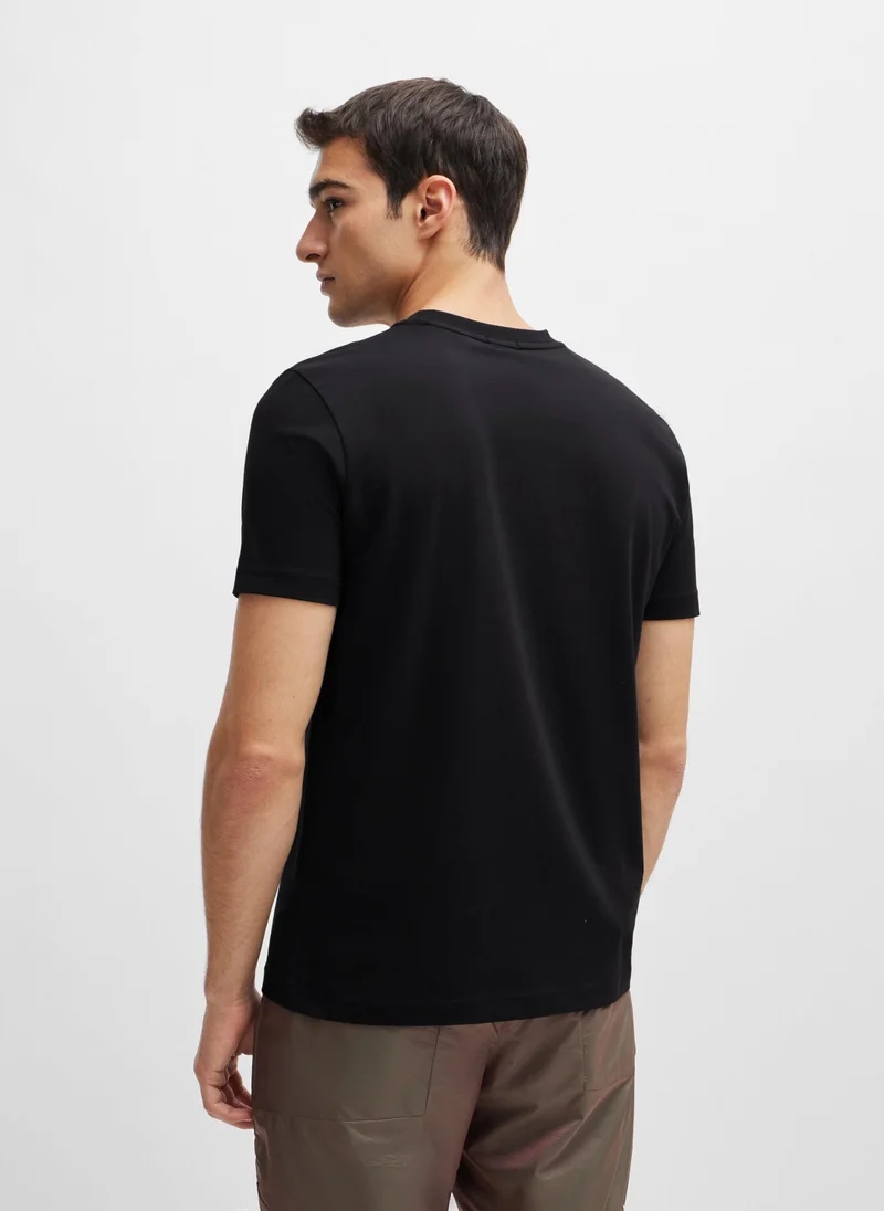 بوس Stretch-cotton regular-fit T-shirt with contrast logo