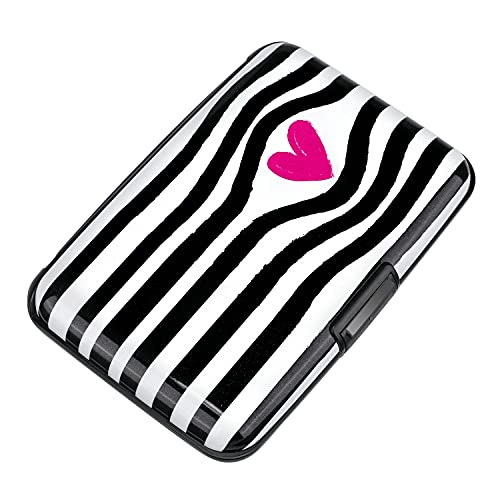 ELFISH Mini RFID Aluminum Wallet Credit Cards Holder Business Card Case Metal ID Case for Men Women (Eye heart) - Image 1