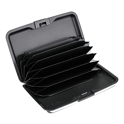 ELFISH Mini RFID Aluminum Wallet Credit Cards Holder Business Card Case Metal ID Case for Men Women (Eye heart) - Image 2