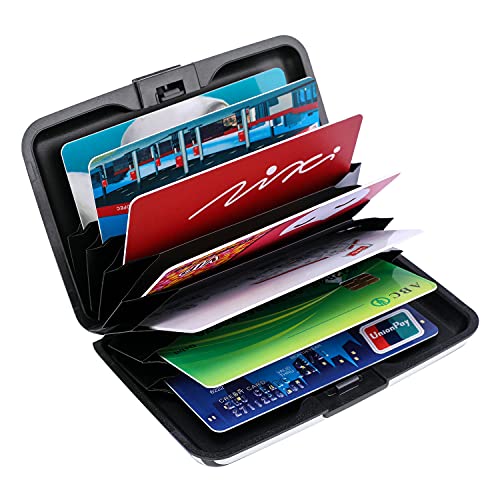 ELFISH Mini RFID Aluminum Wallet Credit Cards Holder Business Card Case Metal ID Case for Men Women (Eye heart) - Image 5
