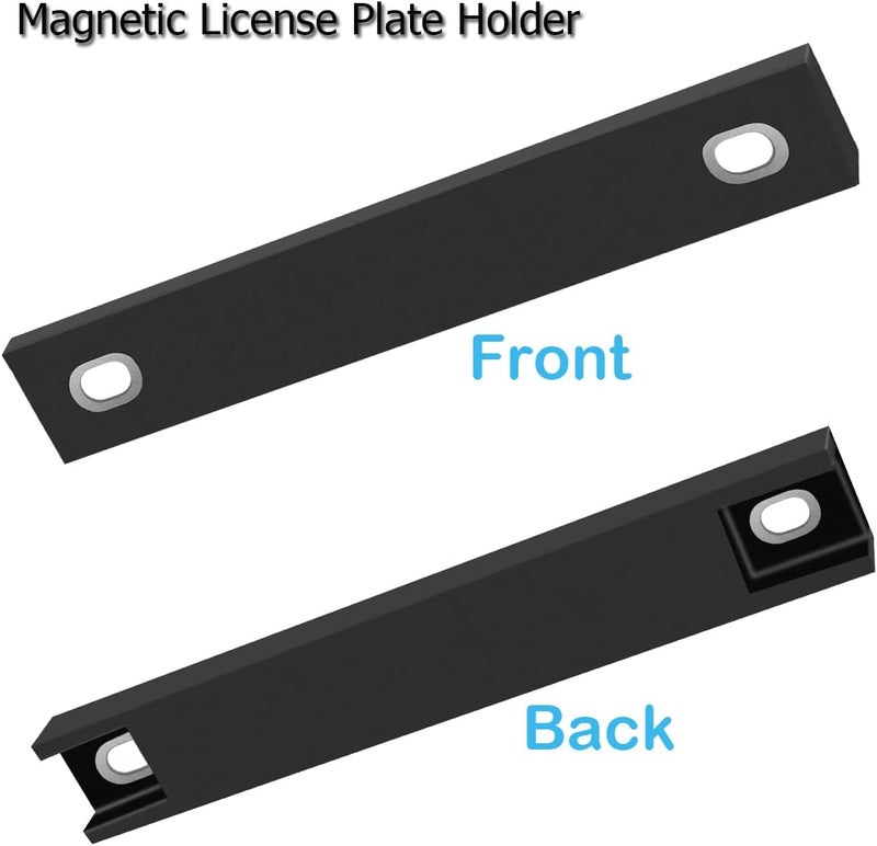 WFPOWER 6-Pack Rubber Coated Magnetic License Plate Holder - Black - Image 4