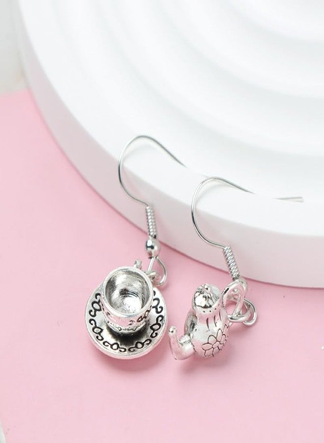 Ximimark 2 pair Vintage Tea Pot Tea Cup Pendant Earrings - Perfect for Parties and Valentine's Day Gifts - Image 3