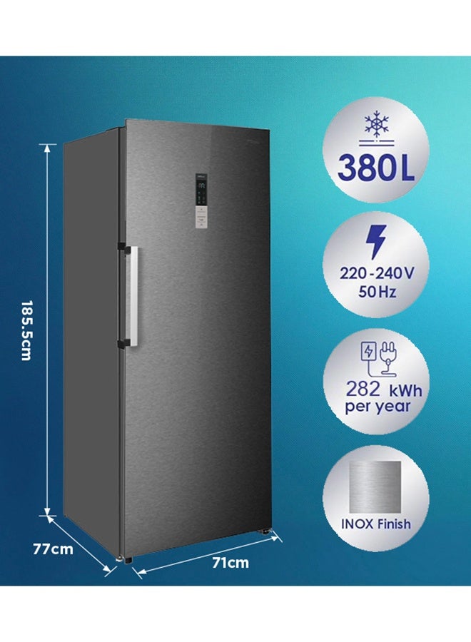 Super General 450L Gross Capacity and 380L Net Capacity, Convertible Upright Freezer, Inverter Technology, Frost Free with Quick Freeze Technology, Converted from Freezer to Refrigerator with One Click Button, Digital Display, SGUF441NFDCIE, Inox 220 W SGUF441NFDCIE Inox - Image 2