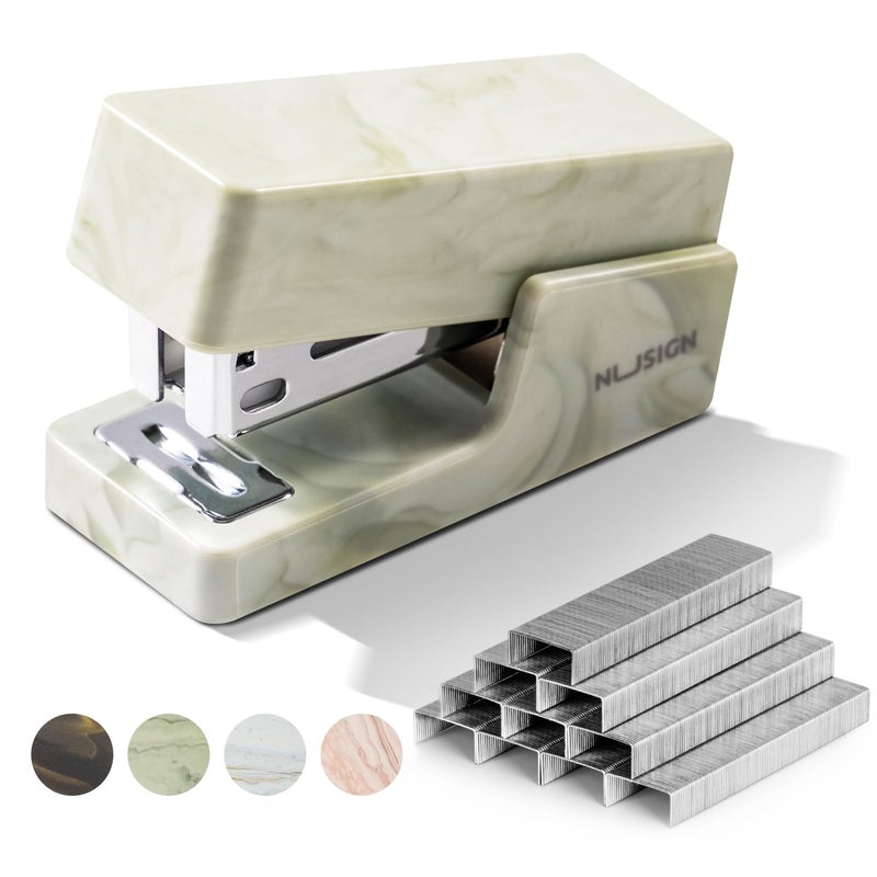 Nusign Mini Stapler With 830 Staples  Small Cute Desk Staplers  25 Sheet Capacity  Fluid Green - Image 1